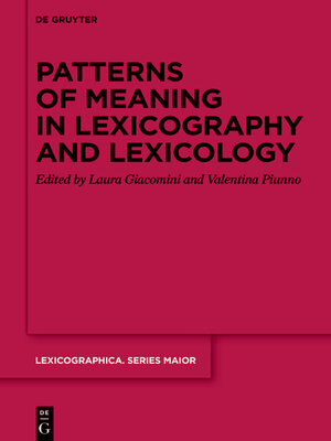 cover image of Patterns of meaning in lexicography and lexicology